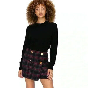 NWT Cali 1850 Plaid Button Detail Skorts - Navy & Red size Small